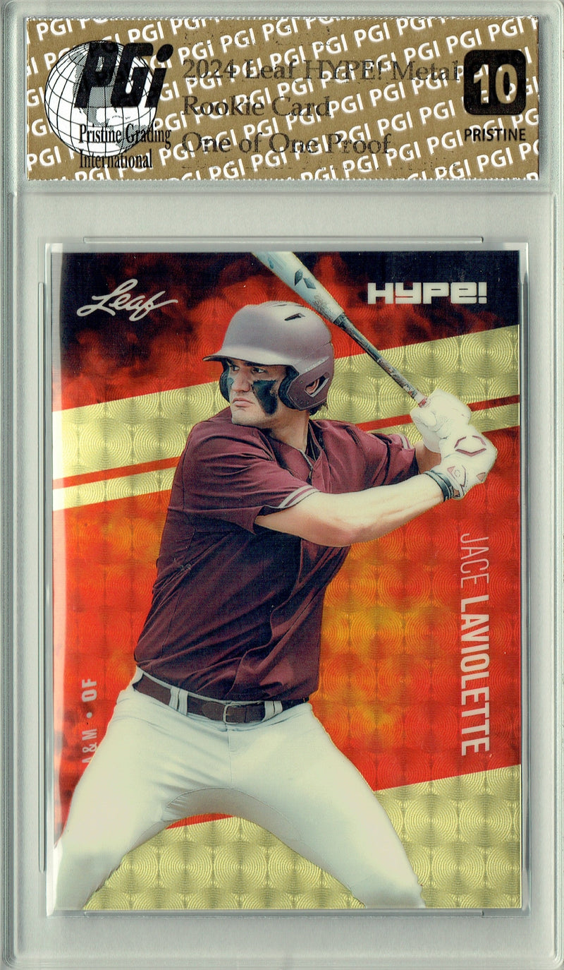 Jace LaViolette 2024 Leaf HYPE Metal HM06 Gold Superfractor Proof 1/1 Rookie Card