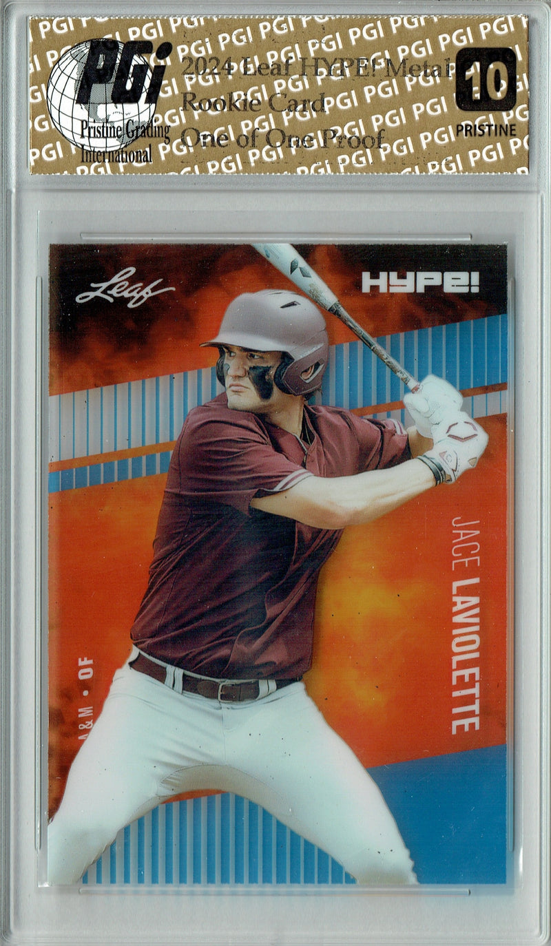 Jace LaViolette 2024 Leaf HYPE! Metal #HM-06 Blue 1/1 Proof Rookie Card PGI 10