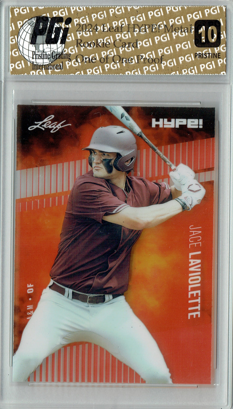 Jace LaViolette 2024 Leaf HYPE! Metal #HM-06 Red 1/1 Proof Rookie Card PGI 10