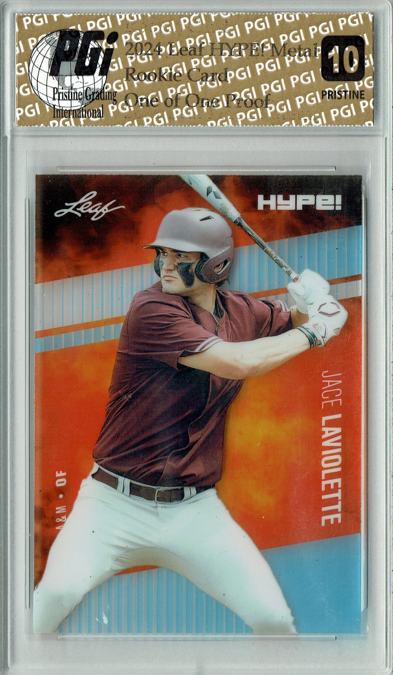 Jace LaViolette 2024 Leaf HYPE! Metal HM06 Platinum 1/1 Proof Rookie Card PGI 10