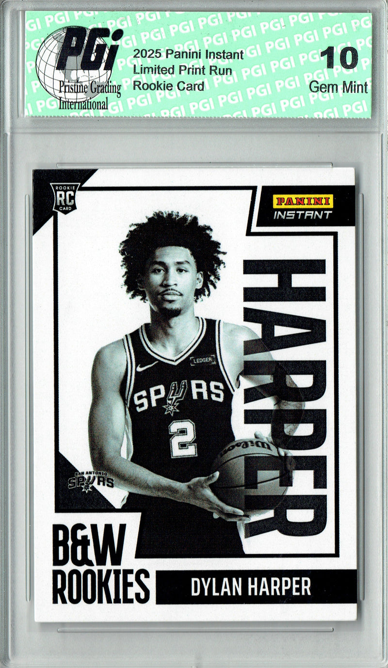 Dylan Harper 2025 Panini Instant #BWR-1 Black White 256 Made Rookie Card PGI 10