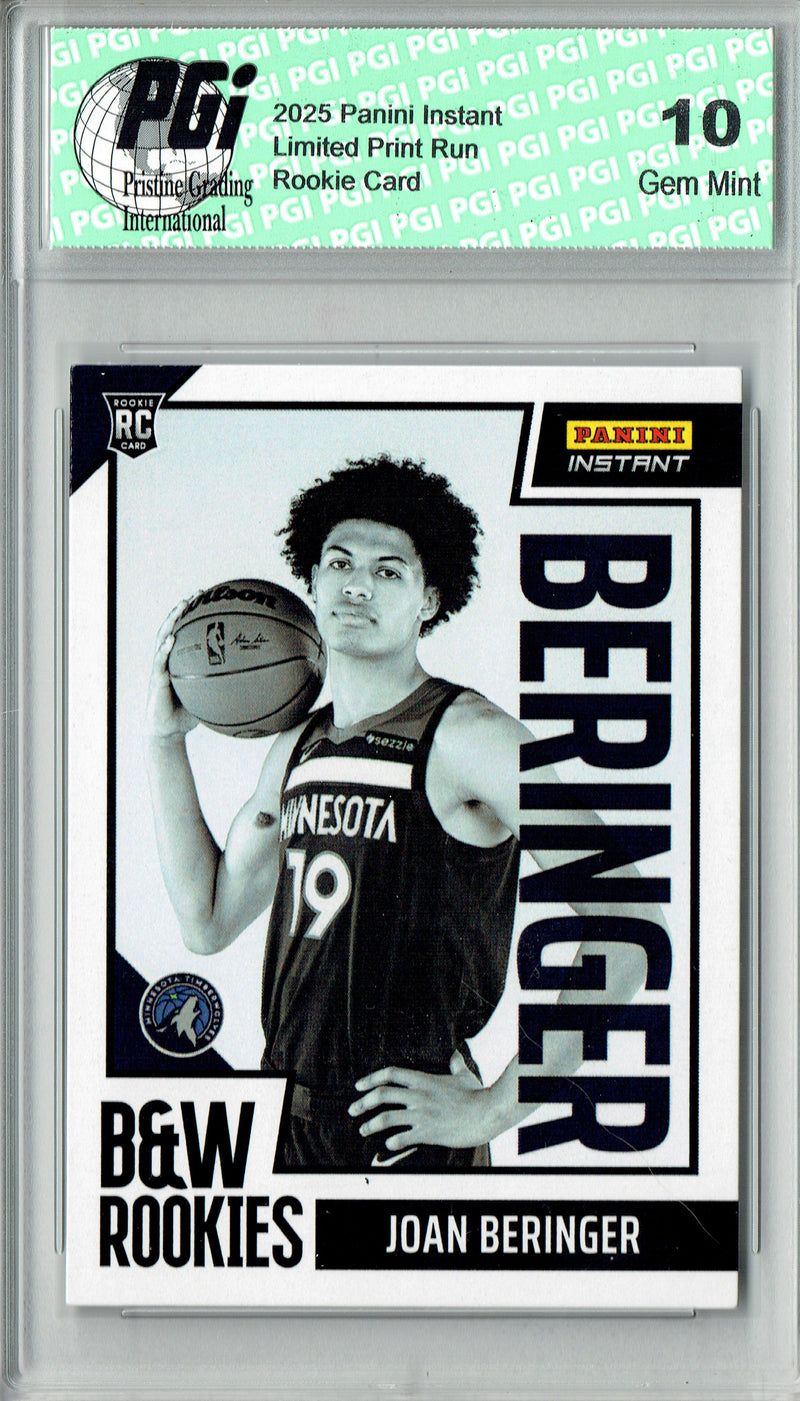 Joan Beringer 2025 Panini Instant #BWR-3 Black White 256 Made Rookie Card PGI 10