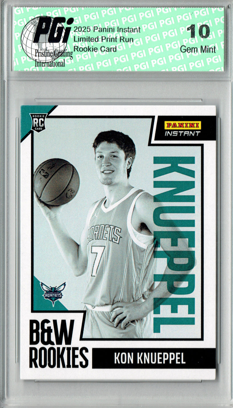 Kon Knueppel 2025 Panini Instant #BWR-4 Black White 256 Made Rookie Card PGI 10