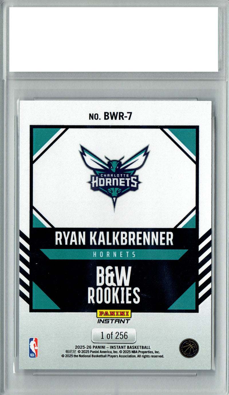 Ryan Kalkbrenner 2025 Panini Instant #BWR-7 Black White 1/256 Rookie Card PGI 10