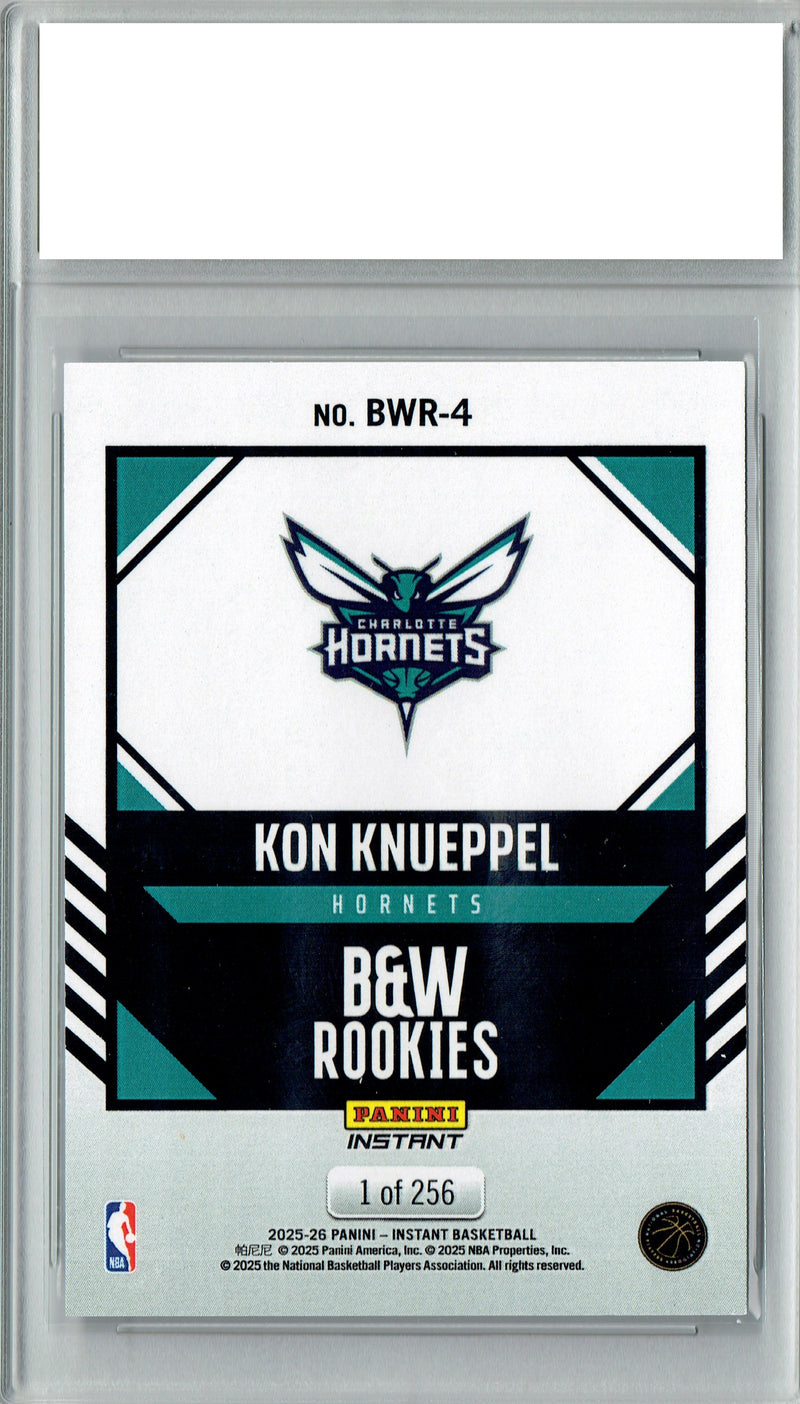 Kon Knueppel 2025 Panini Instant #BWR-4 Black White 256 Made Rookie Card PGI 10