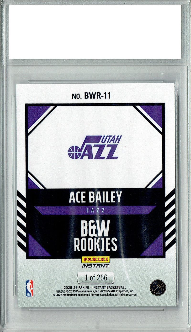 Ace Bailey 2025 Panini Instant #BWR-11 Black & White 256 Made Rookie Card PGI 10
