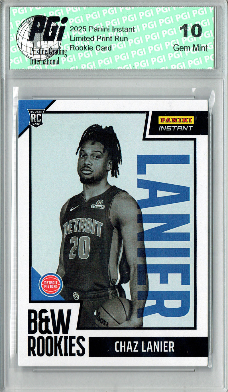Chaz Lanier 2025 Panini Instant #BWR-39 Black White 256 Made Rookie Card PGI 10