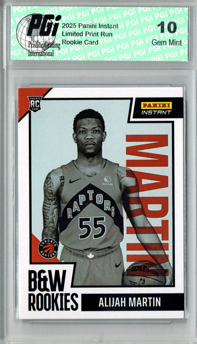 Alijah Martin 2025 Panini Instant #BWR-37 Black & White 1/256 Rookie Card PGI 10