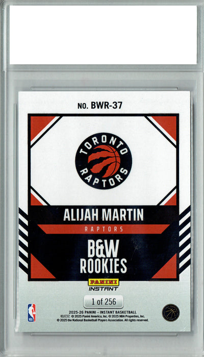 Alijah Martin 2025 Panini Instant #BWR-37 Black & White 1/256 Rookie Card PGI 10