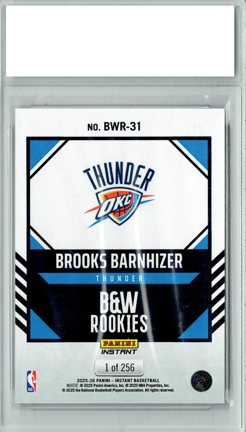 Brooks Barnhizer 2025 Panini Instant #BWR-31 Black White 1/256 Rookie Card PGI10