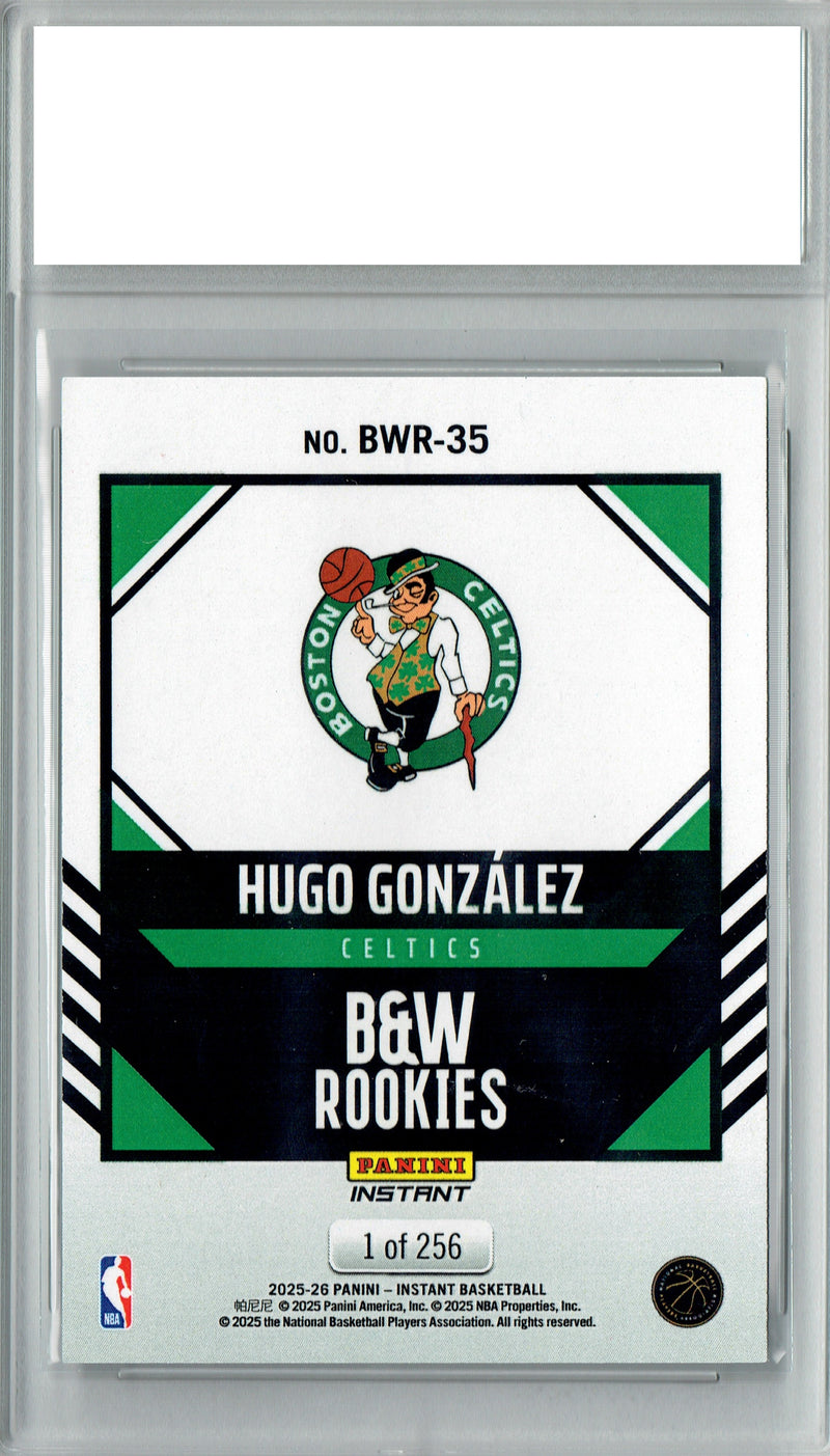 Hugo Gonzalez 2025 Panini Instant #BWR-35 Black & White 1/256 Rookie Card PGI 10