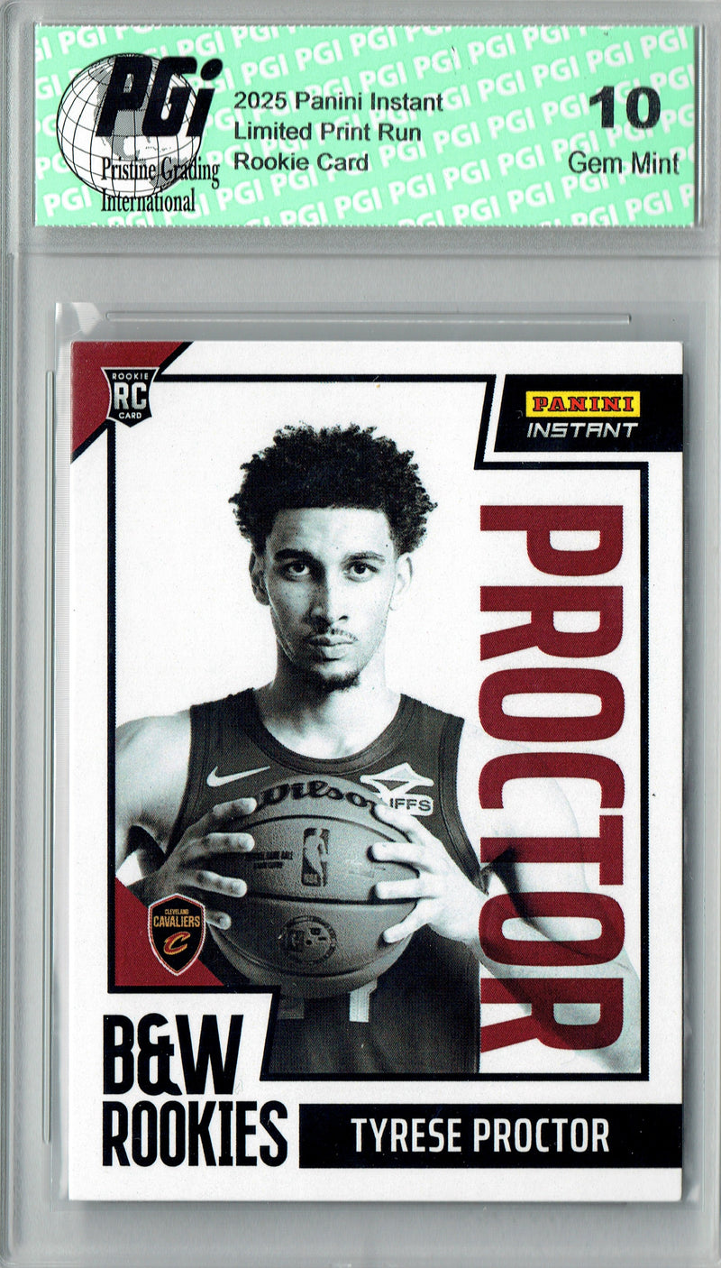 Tyrese Proctor 2025 Panini Instant #BWR-17 Black White 1/256 Rookie Card PGI 10