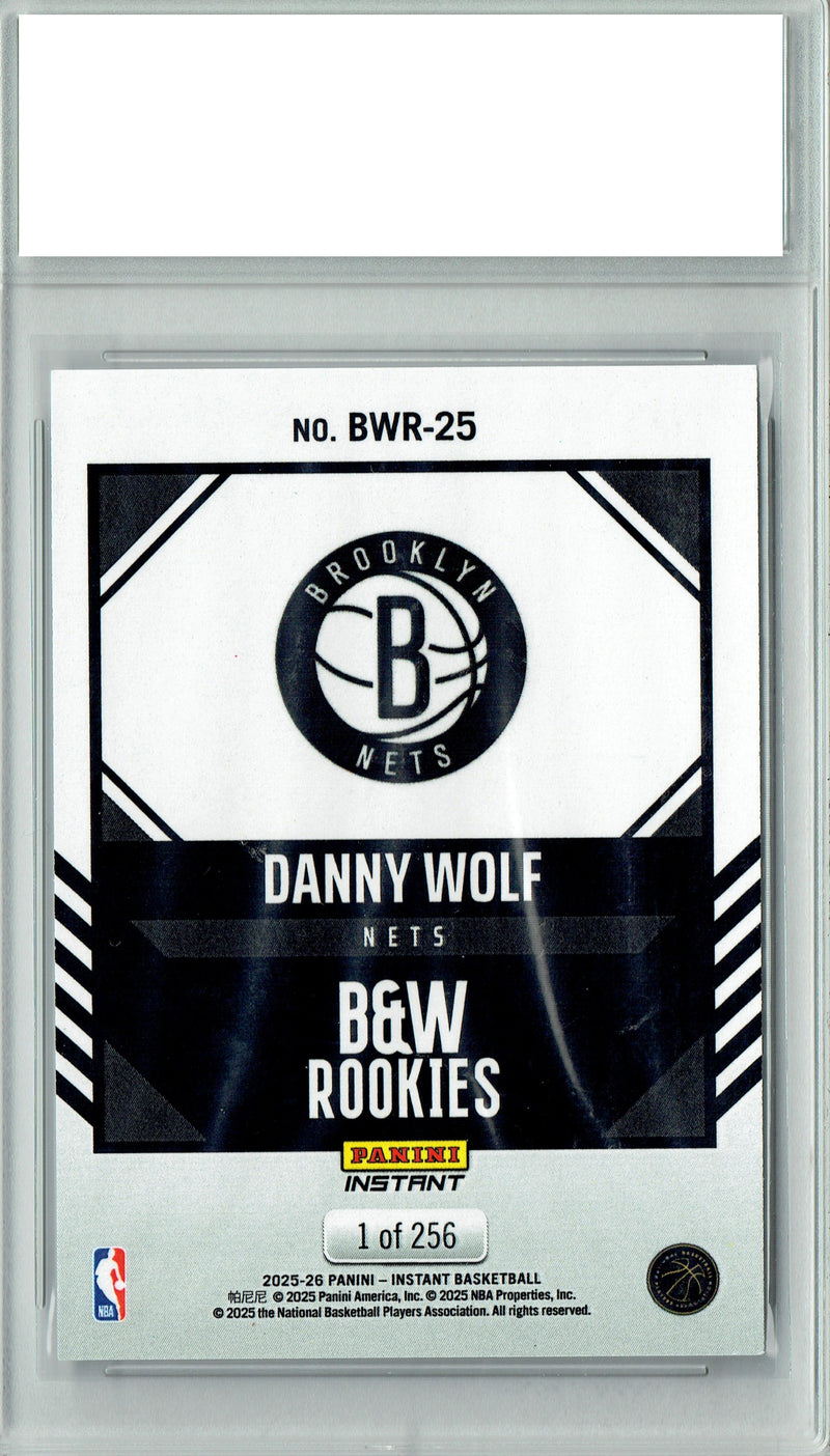 Danny Wolf 2025 Panini Instant #BWR-25 Black & White 256 Made Rookie Card PGI 10