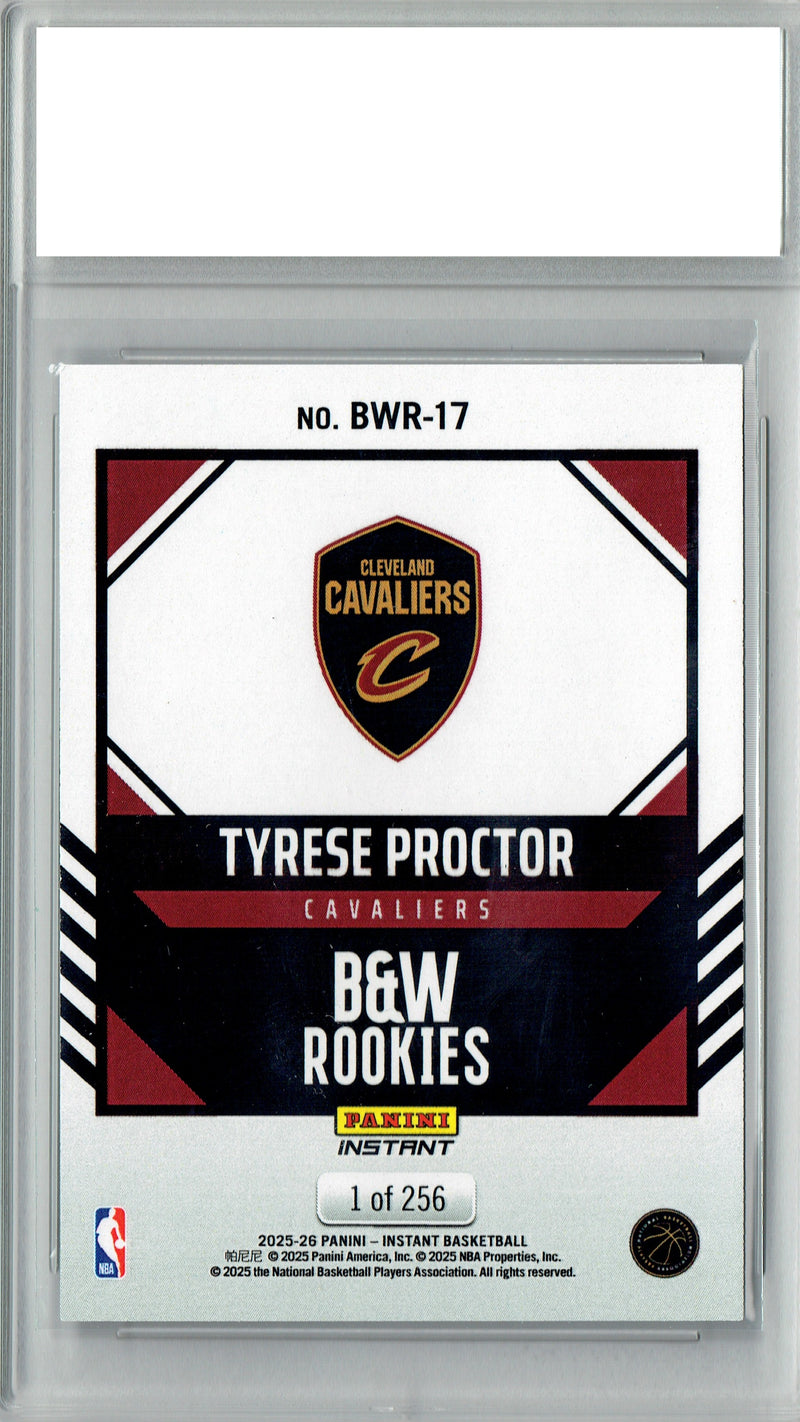 Tyrese Proctor 2025 Panini Instant #BWR-17 Black White 1/256 Rookie Card PGI 10