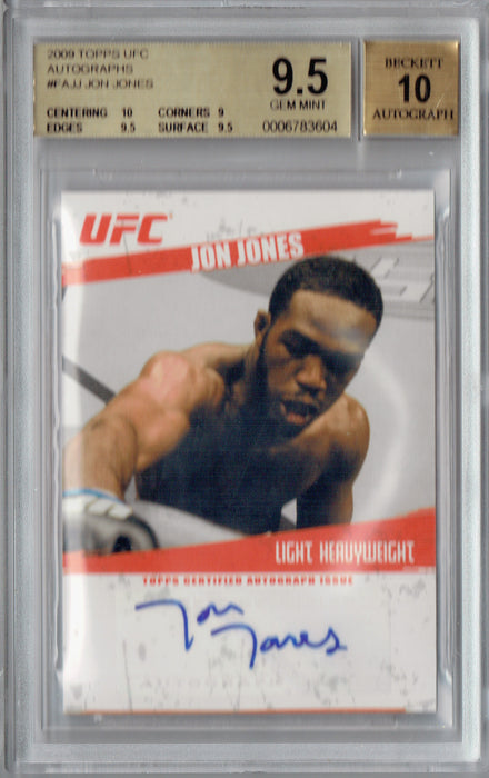 BGS 9.5 Jon Bones Jones 2009 Topps UFC #FAJJ 10 Auto Rookie Card