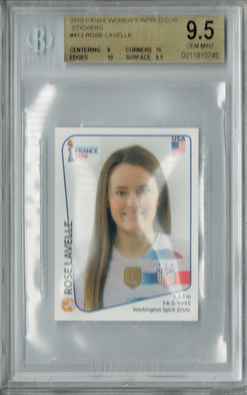 BGS 9.5 Rose Lavelle 2019 Panini #413 World Cup USWNT Rookie Card USWNT