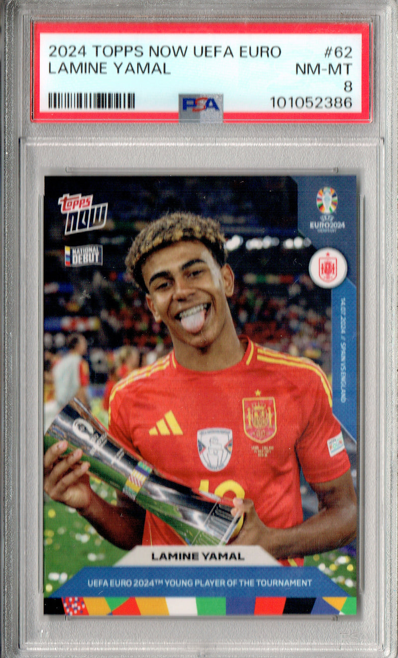 PSA 8 Lamine Yamal 2024 Topps Now #62 FIFA Rookie Card Spain