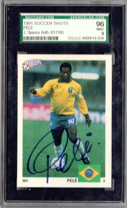 SGC 9 Pele 1991 Soccer Shots #NNO JSA Auto Rare Trading Card