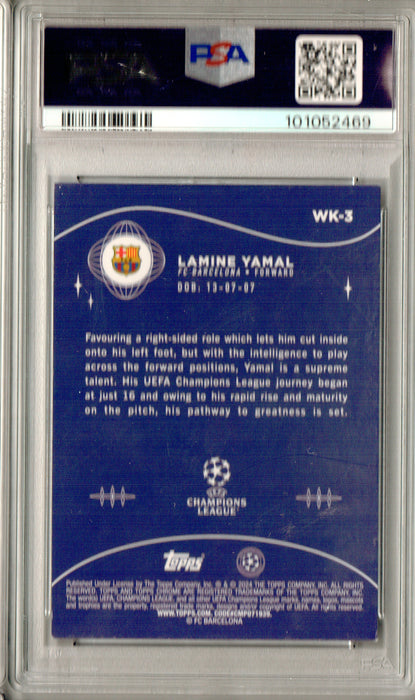PSA 8 Lamine Yamal 2023 Topps Chrome UCC #WK-3 Wonder Kids Rookie Card