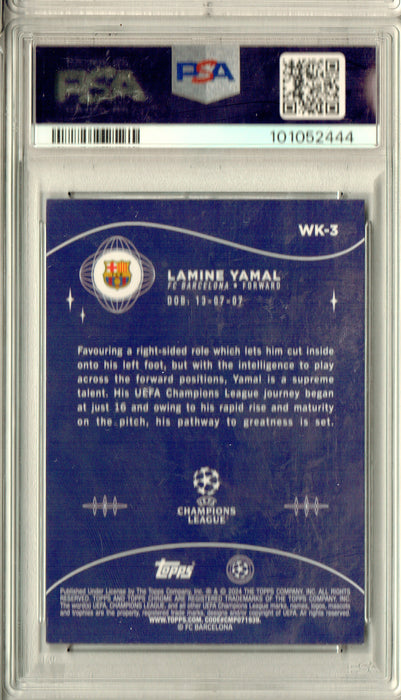 PSA 8.5 Lamine Yamal 2023 Topps Chrome UCC #wk3 Wonderkids Rookie Card