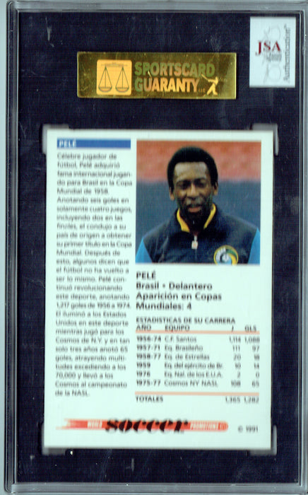 SGC 9 Pele 1991 Soccer Shots #NNO JSA Auto Rare Trading Card