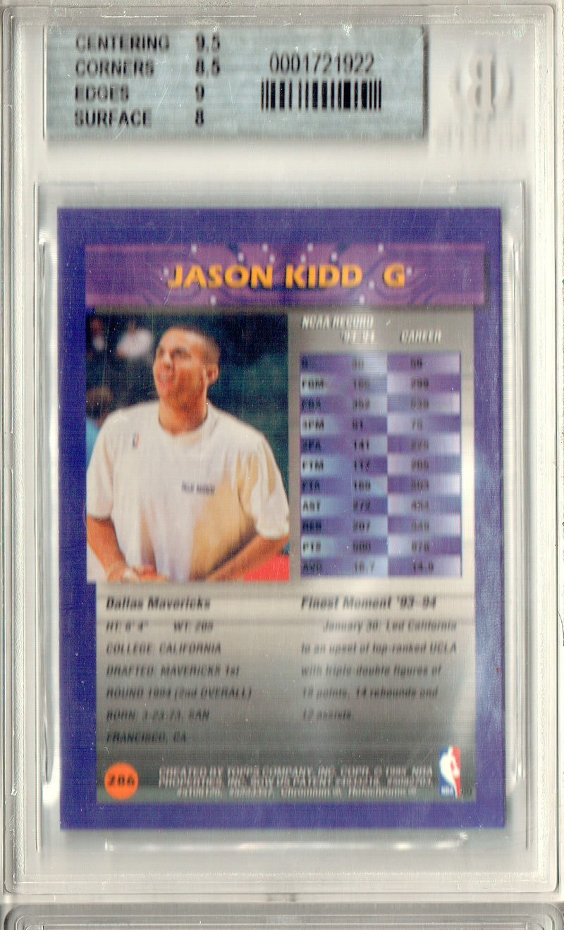 BGS 8.5 Jason Kidd 1994 Topps Finest #1 Coating Rookie Card Dallas Mavericks