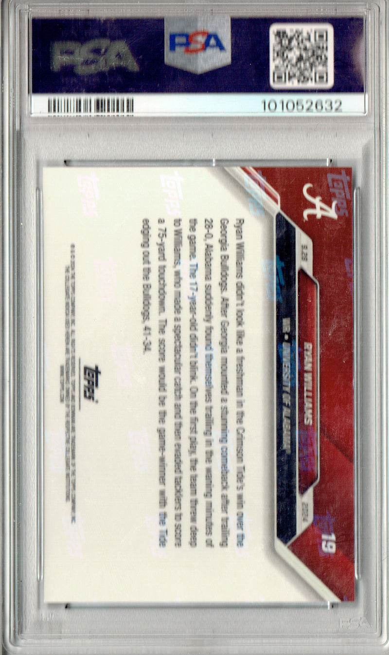 PSA 8 Ryan Williams 2024 Bowman University Now #19 Circus Catch Rookie Card Alabama
