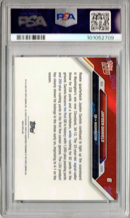 PSA 9 Jayden Daniels 2024 Topps Now #6 History! Rookie Card