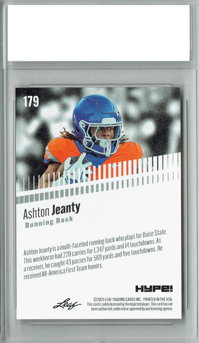 Certified Mint+ Ashton Jeanty 2025 Leaf HYPE! #179 Only 5k Made Rookie Card Boise State