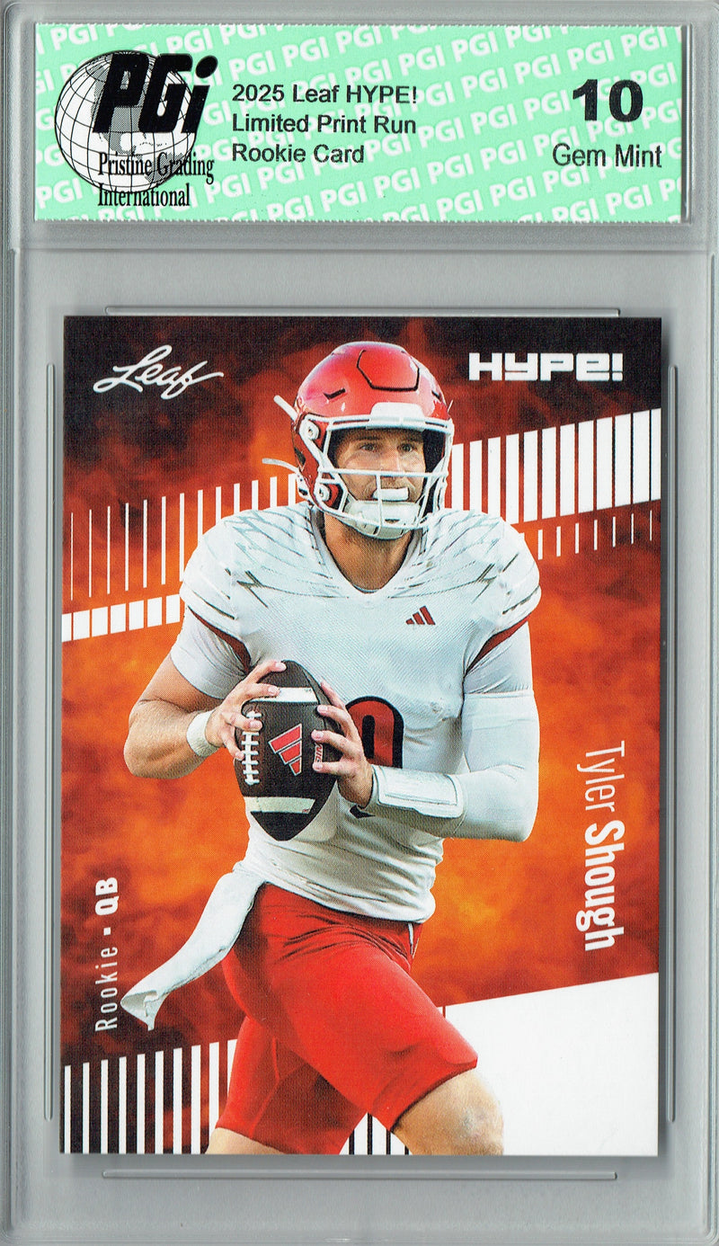 Tyler Shough Rookie Card New Orleans PGI 10 Football Trading Card 2025 Leaf HYPE! #188 Only 5k Made