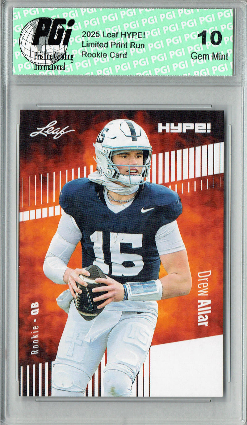 Drew Allar Rookie Card Penn State PGI 10 Football Trading Card 2025 Leaf HYPE! #183 Only 5k Made