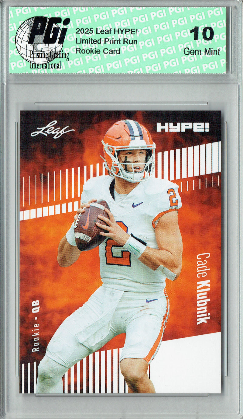 Cade Klubnik Rookie Card Clemson / New York PGI 10 Football Trading Card 2025 Leaf HYPE! #181 Only 5k Made