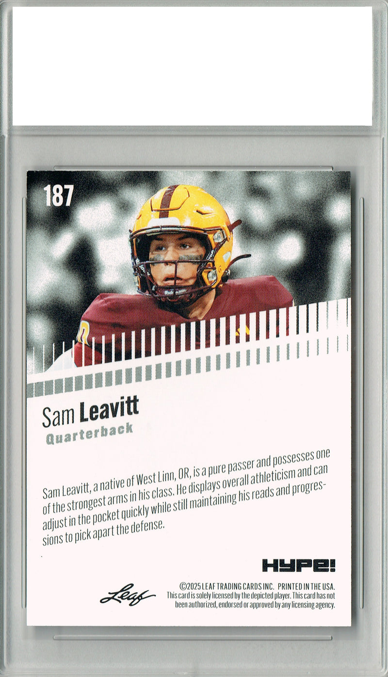 Sam Leavitt Rookie Card ASU / LSU PGI 10 Football Trading Card 2025 Leaf HYPE! #187 Only 5k Made
