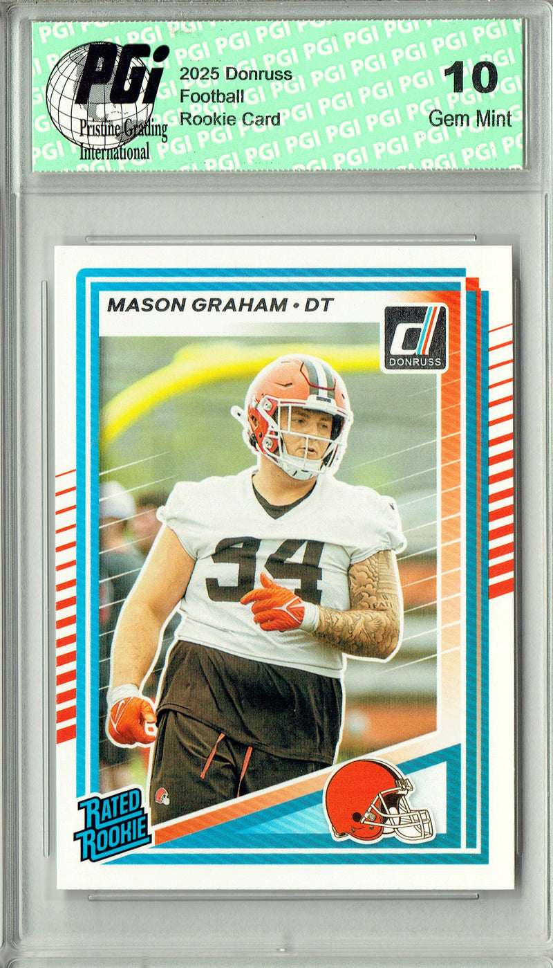 Mason Graham 2025 Donruss Football #340 Rookie Card PGI 10