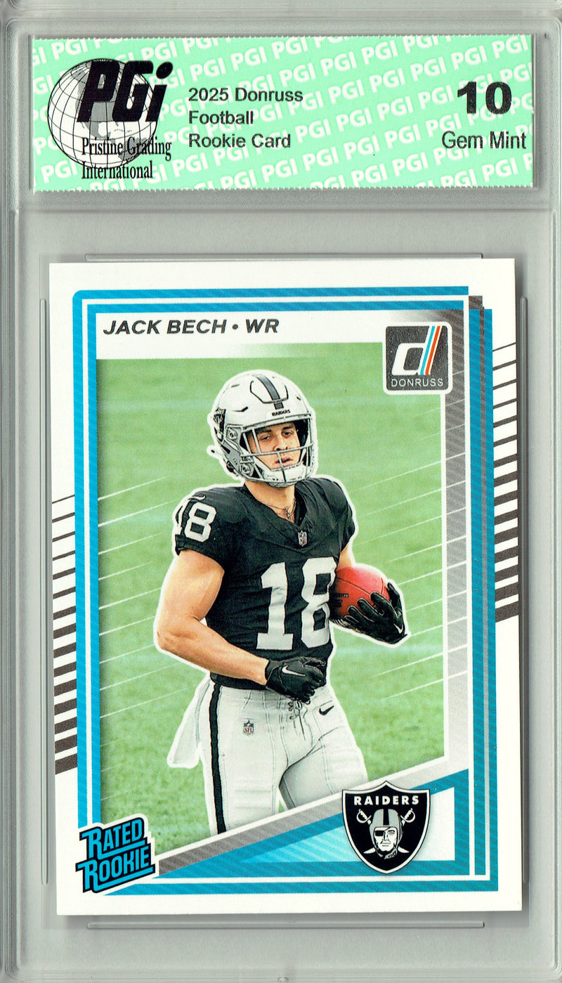 Jack Bech 2025 Donruss Football #320 Rookie Card PGI 10