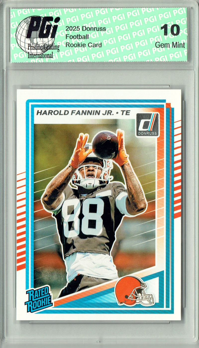 Harold Fannin Jr. 2025 Donruss Football #373 Rookie Card PGI 10
