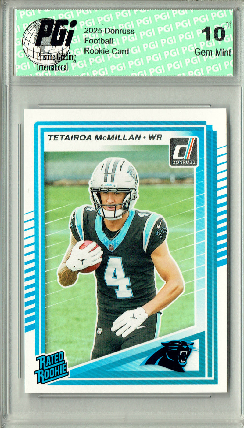 Tetairoa McMillan 2025 Donruss Football #314 Rookie Card PGI 10