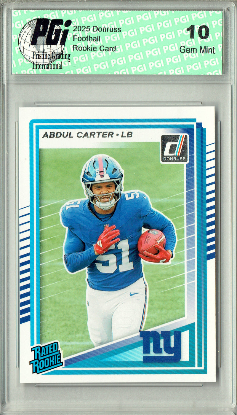 Abdul Carter 2025 Donruss Football #315 Rookie Card PGI 10