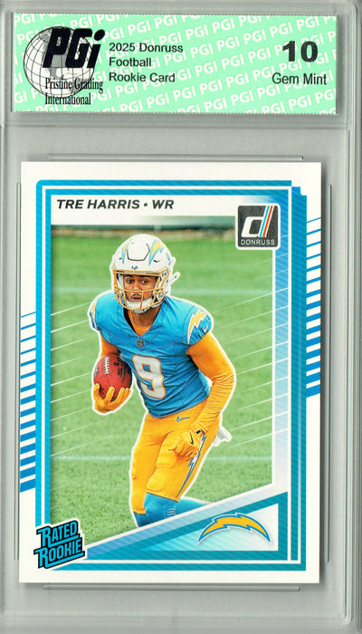 Tre Harris 2025 Donruss Football #329 Rookie Card PGI 10