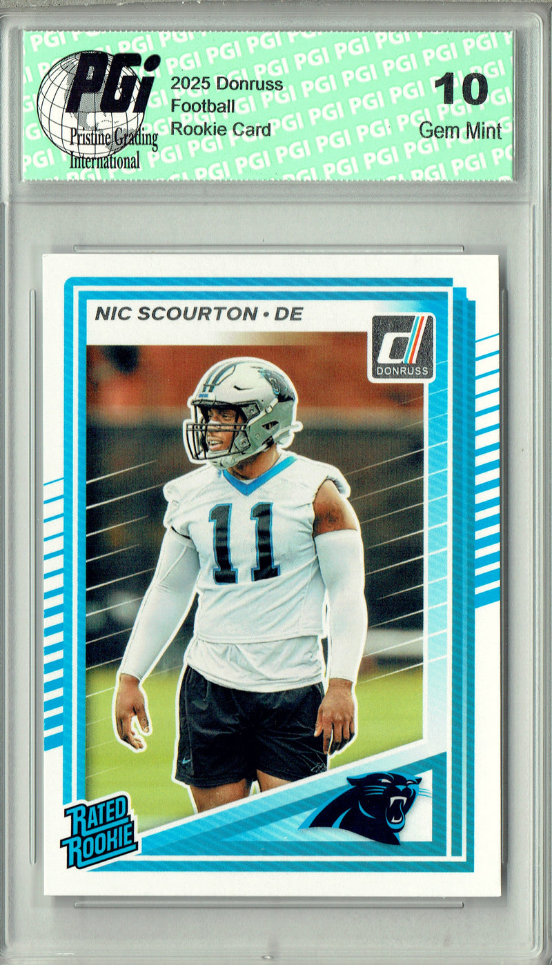 Nic Scourton 2025 Donruss Football #383 Rookie Card PGI 10