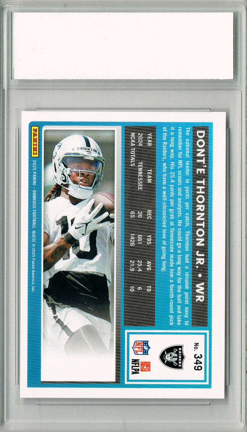Dont'e Thornton 2025 Donruss Football #349 Rookie Card PGI 10