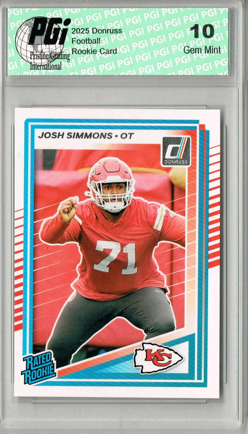 Josh Simmons 2025 Donruss Football #368 Rookie Card PGI 10