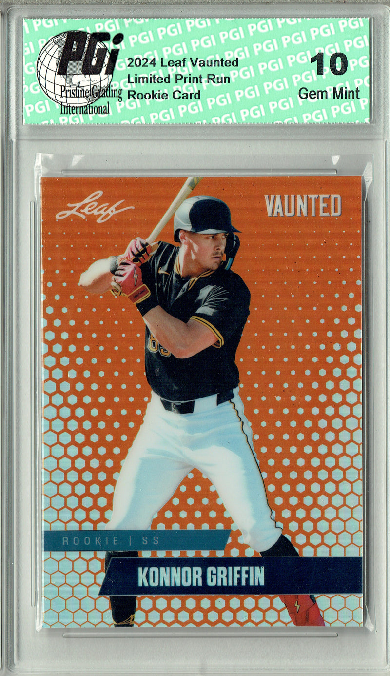 Konnor Griffin 2024 Leaf Vaunted Metal #VM-22 Orange 2/3 Made Rookie Card PGI 10