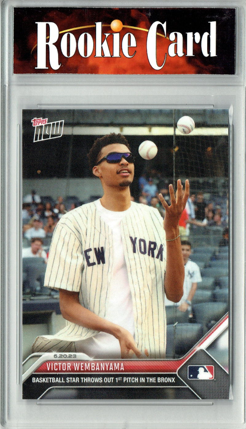 Certified Mint+ Victor Wembanyama 2023 Topps Now #472 #1 Pick Throws 1st Pitch at Yankees Stadium Rookie Card
