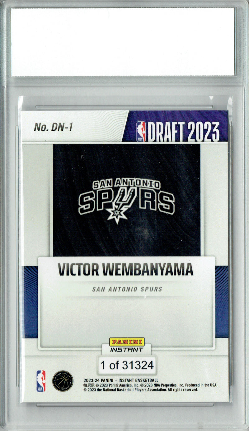 PGI 9 Victor Wembanyama 2023 Panini Instant #DN-1 NBA Draft Rookie Card
