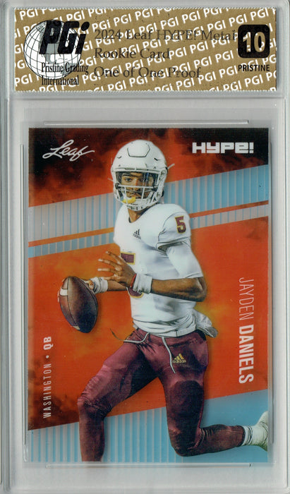 Jayden Daniels 2024 Leaf Metal HYPE! #HM-08 Platinum 1/1 Proof Rookie Card PGI 10