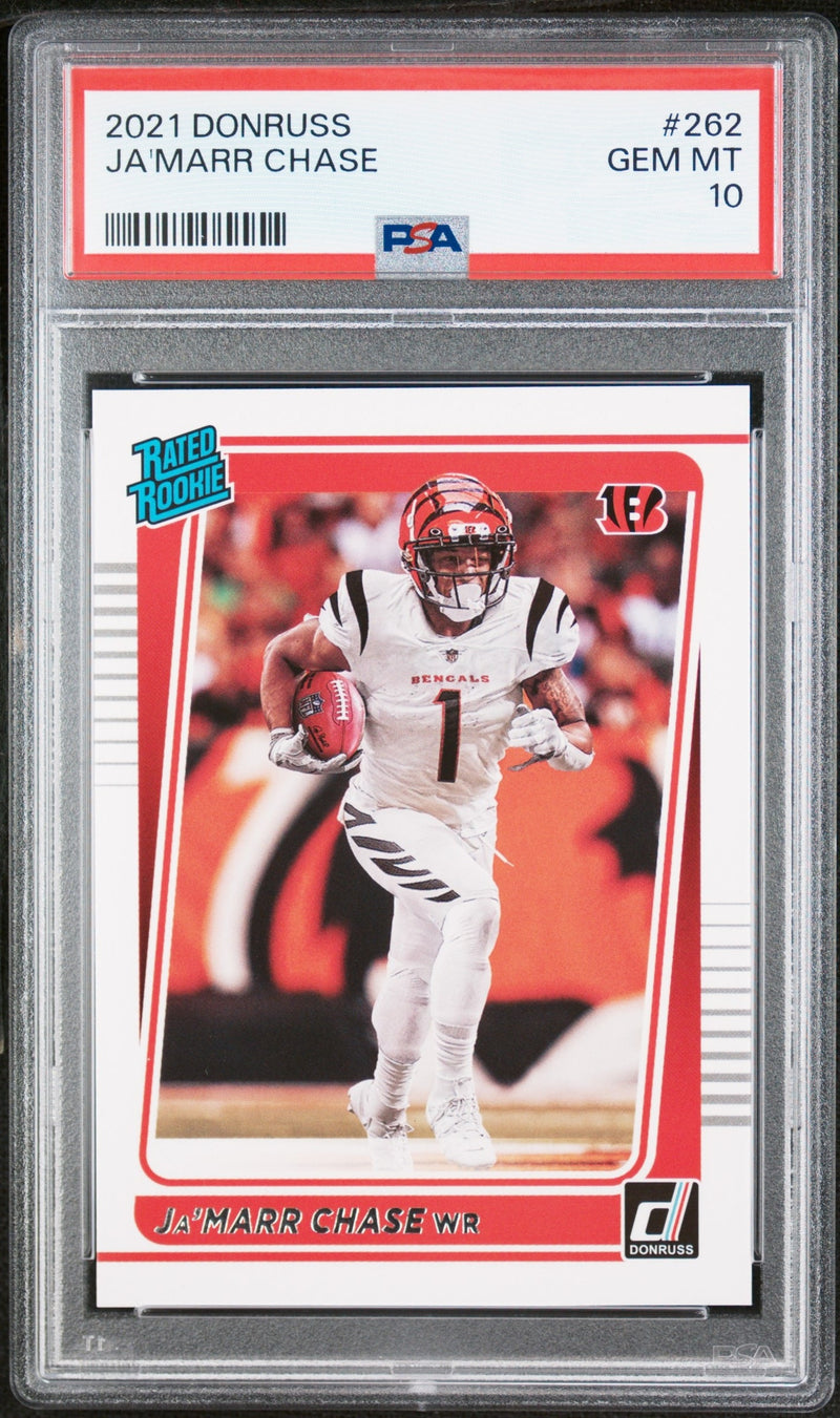 PSA 10 GEM-MT Ja'Marr Chase 2021 Donruss #262 Rookie Card