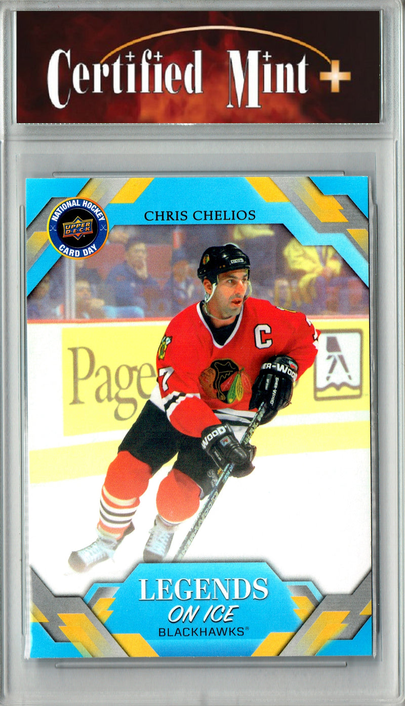 Chris Chelios Trading Card 2026 Upper Deck #NHCD-30 National Hockey Card Day, Certified Mint+ Condition, Chicago Blackhawks Hockey