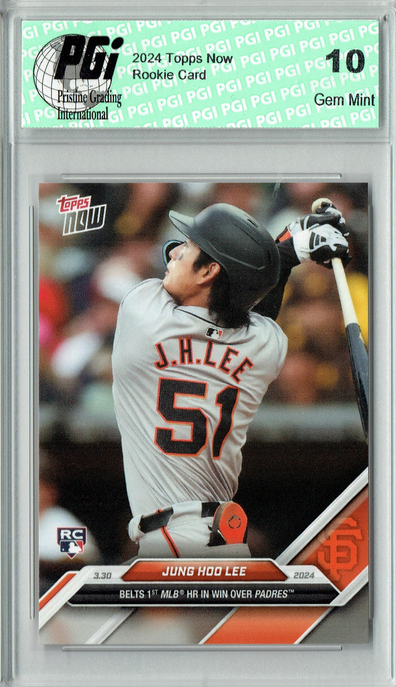 Jung Hoo Lee 2024 Topps Now #19 1st MLB Home Run Rookie Card PGI 10