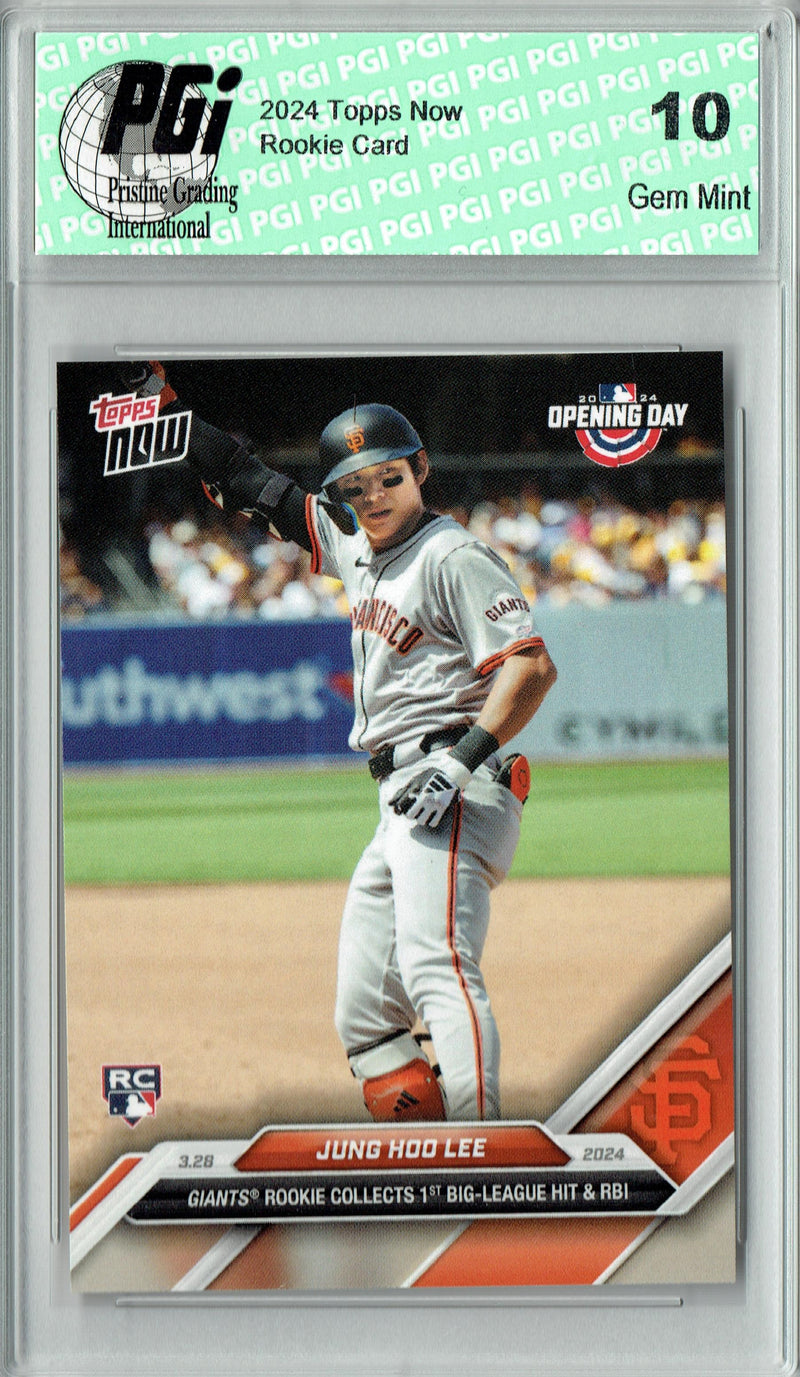 Jung Hoo Lee 2024 Topps Now #8 Giants 1st Big League Hit/RBI Rookie Card PGI 10